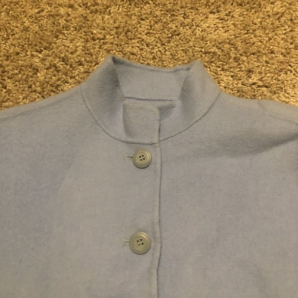 Alexandra Bartlett Women's 100% Wool Button Blazer Coat Jacket blue petites PM - Picture 4 of 16